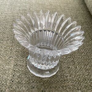 Mikasa Titan lead crystal Footed Votive Candle Holder 4" tall